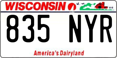 WI license plate 835NYR