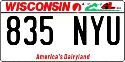 WI license plate 835NYU