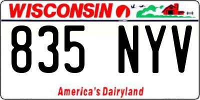 WI license plate 835NYV