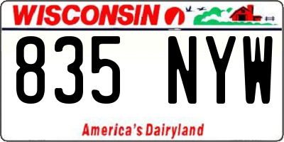 WI license plate 835NYW