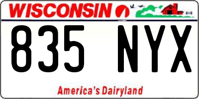 WI license plate 835NYX
