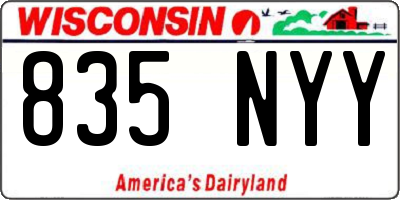 WI license plate 835NYY