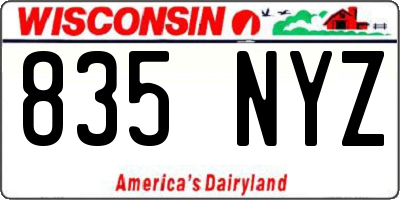 WI license plate 835NYZ
