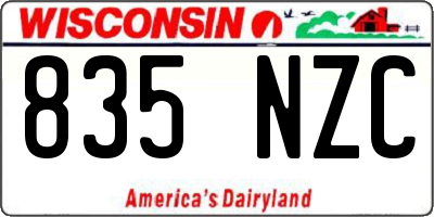 WI license plate 835NZC