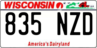 WI license plate 835NZD