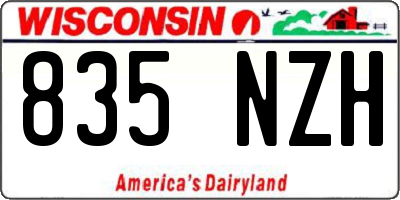 WI license plate 835NZH