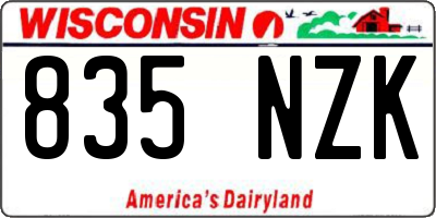 WI license plate 835NZK