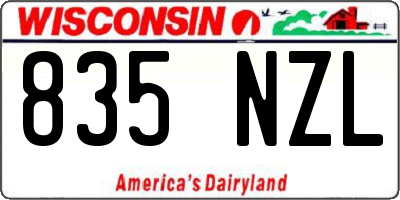 WI license plate 835NZL