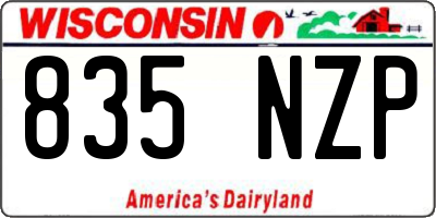 WI license plate 835NZP