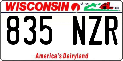 WI license plate 835NZR