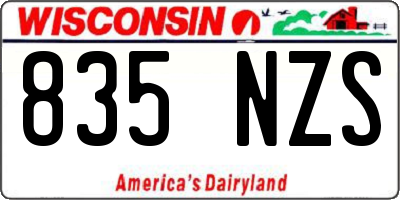 WI license plate 835NZS