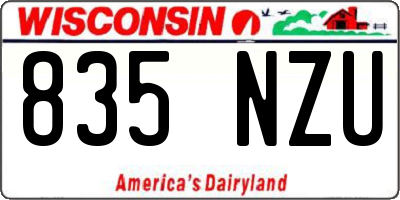 WI license plate 835NZU