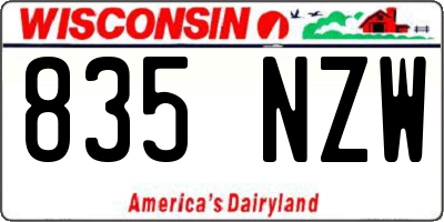 WI license plate 835NZW