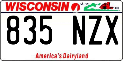 WI license plate 835NZX