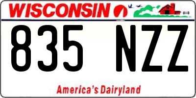 WI license plate 835NZZ