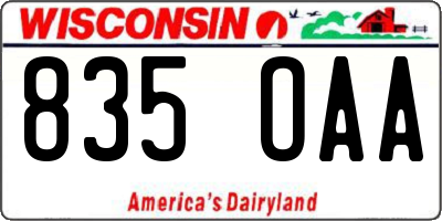 WI license plate 835OAA