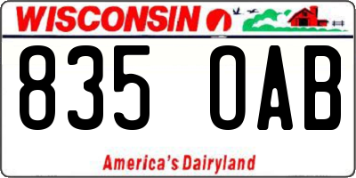 WI license plate 835OAB
