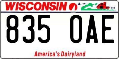 WI license plate 835OAE