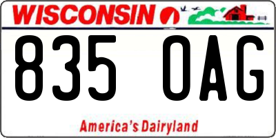 WI license plate 835OAG
