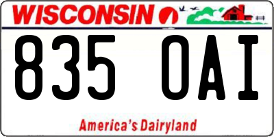 WI license plate 835OAI