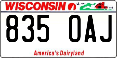 WI license plate 835OAJ