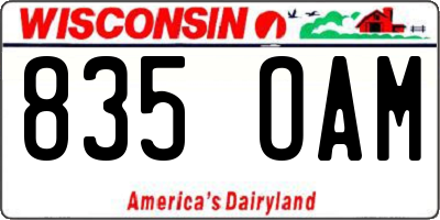 WI license plate 835OAM
