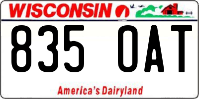WI license plate 835OAT