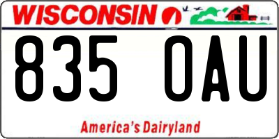 WI license plate 835OAU