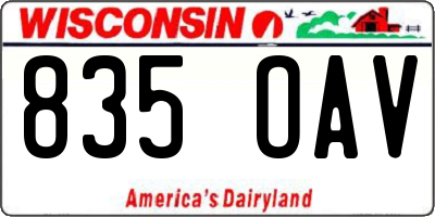 WI license plate 835OAV