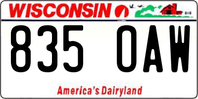 WI license plate 835OAW