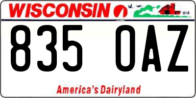 WI license plate 835OAZ
