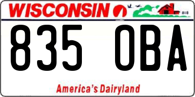WI license plate 835OBA