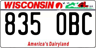 WI license plate 835OBC