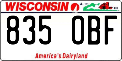 WI license plate 835OBF