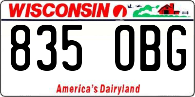 WI license plate 835OBG