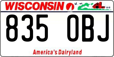 WI license plate 835OBJ