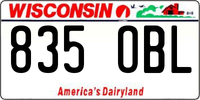 WI license plate 835OBL
