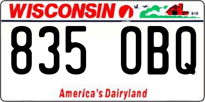 WI license plate 835OBQ