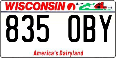WI license plate 835OBY