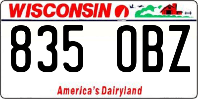 WI license plate 835OBZ