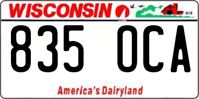 WI license plate 835OCA