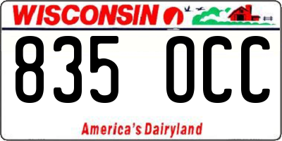 WI license plate 835OCC