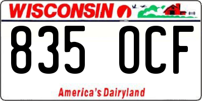 WI license plate 835OCF