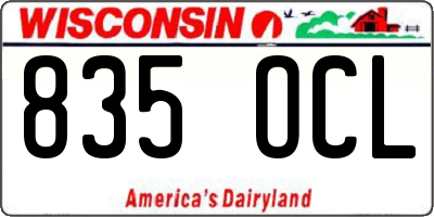 WI license plate 835OCL
