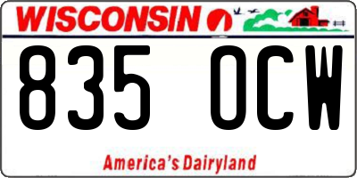 WI license plate 835OCW