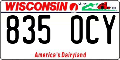 WI license plate 835OCY