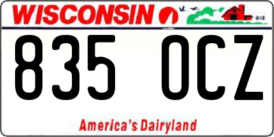 WI license plate 835OCZ