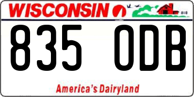 WI license plate 835ODB