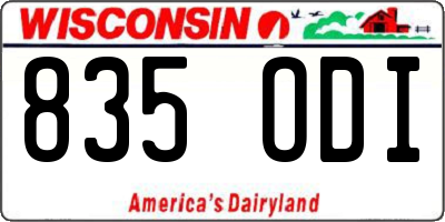 WI license plate 835ODI
