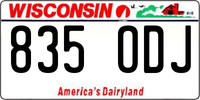 WI license plate 835ODJ